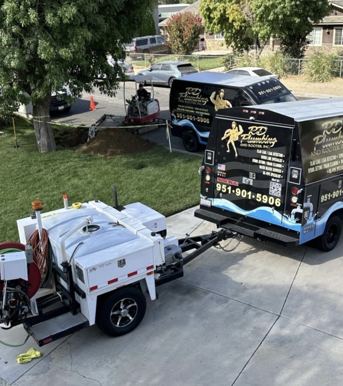 Hydro jetter equipment at a job site