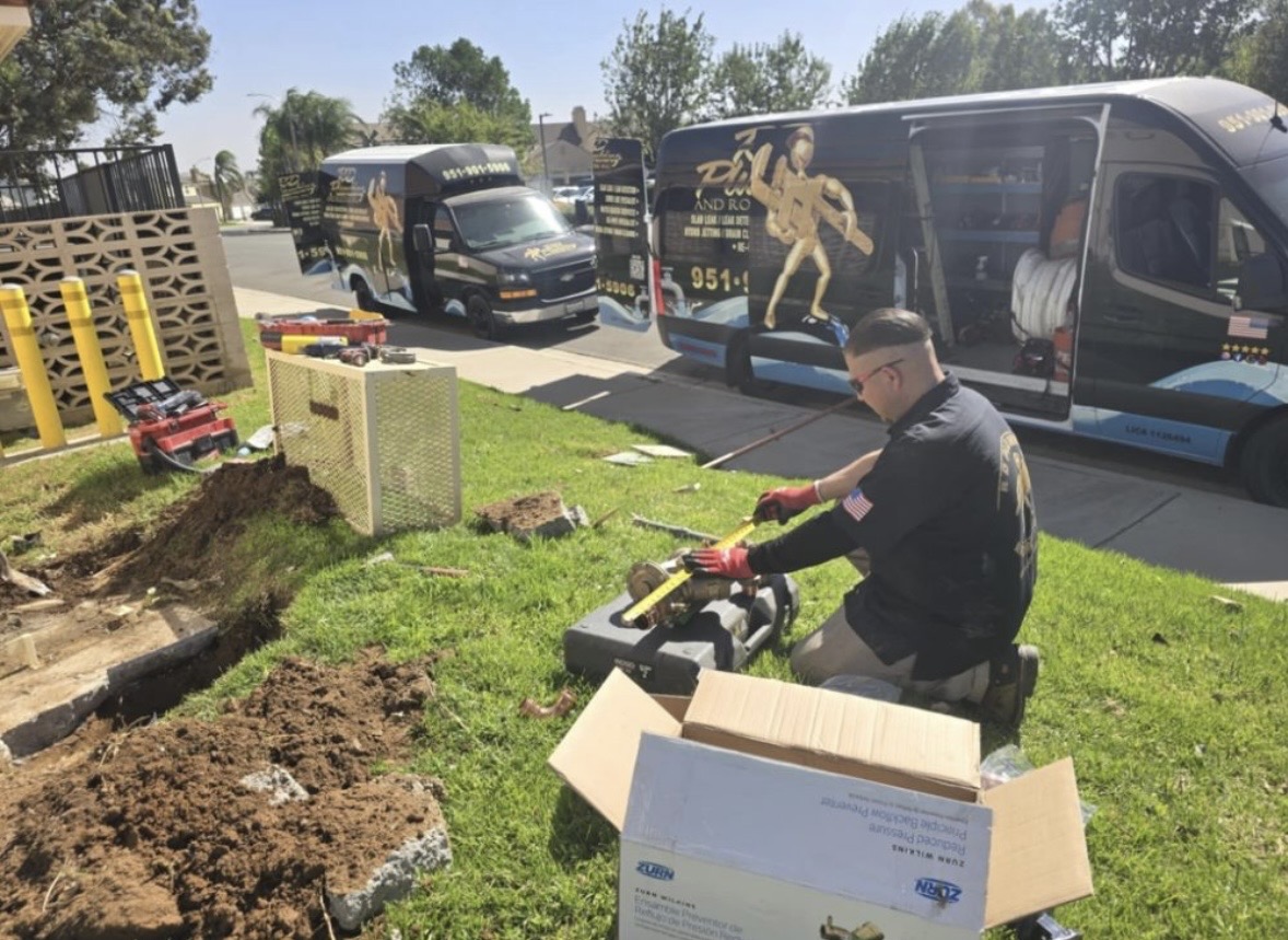 Backflow preventer installation on residential property